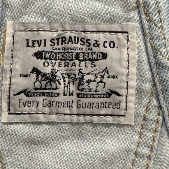 Levi's Shortalls Short Overalls- Light Wash, Size: Large - Picture 7 of 14